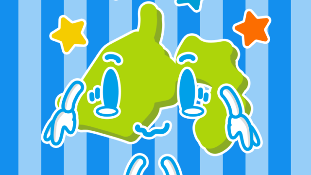 ジーンとする静岡ちゃんのイラスト【色、背景あり】PNG