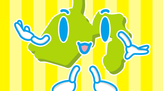 案内する静岡ちゃんのイラスト【色、背景あり】PNG