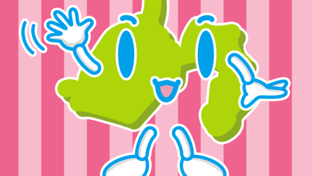 手を振る静岡ちゃんのイラスト【色、背景あり】PNG