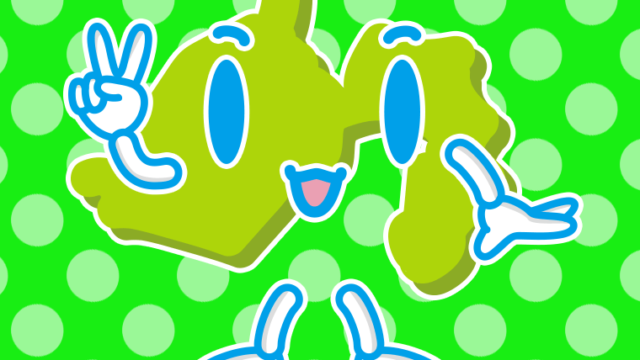 ピースをする静岡ちゃんのイラスト【色、背景あり】PNG