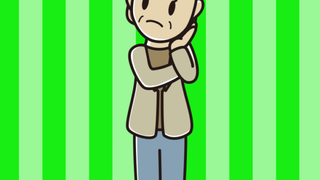 考える年配女性会社員（カジュアル）のイラスト【色、背景あり】PNG