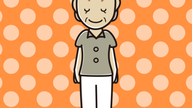 お辞儀する年配女性会社員（クールビズ）のイラスト【色、背景あり】PNG