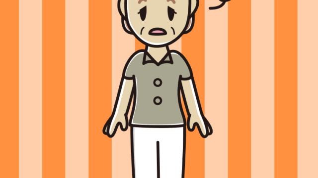 ぼーっとする年配女性会社員（クールビズ）のイラスト【色、背景あり】PNG