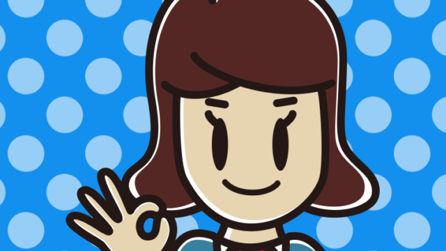 OKの合図をする女子高校生のイラスト【色、背景あり】PNG