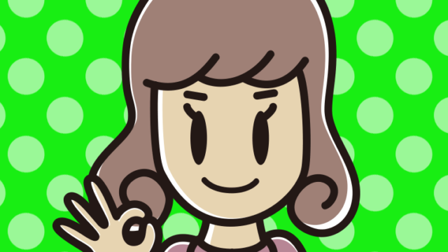 OKの合図をする女子大学生のイラスト【色、背景あり】PNG