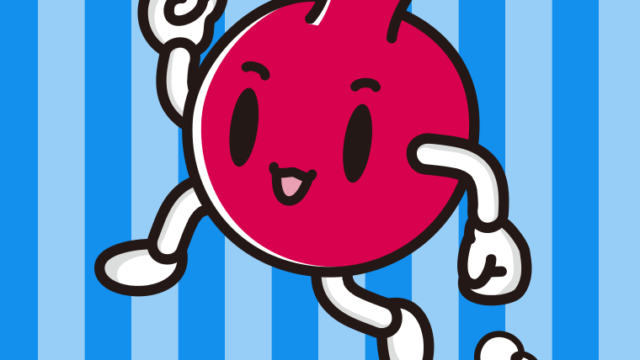 走るザクロちゃんのイラスト【色、背景あり】PNG