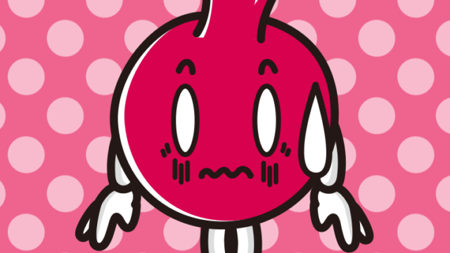 ショックを受けるザクロちゃんのイラスト【色、背景あり】PNG