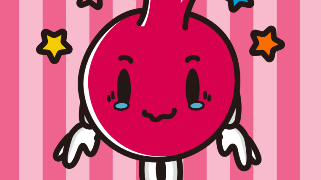 ジーンとするザクロちゃんのイラスト【色、背景あり】PNG