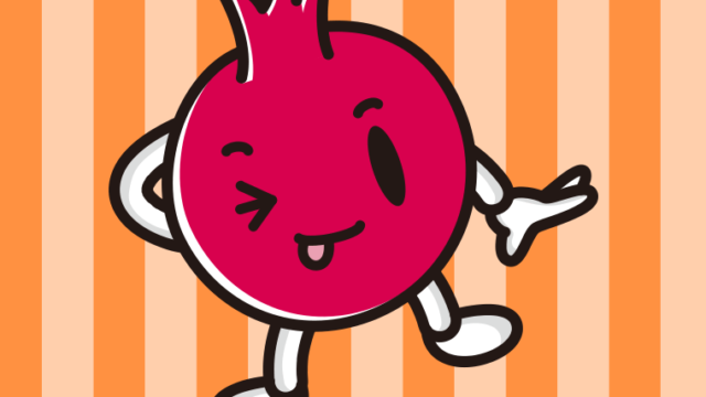 テヘヘなザクロちゃんのイラスト【色、背景あり】PNG