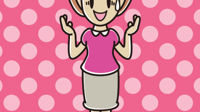 困りながら話す女性のイラスト【色、背景あり】PNG