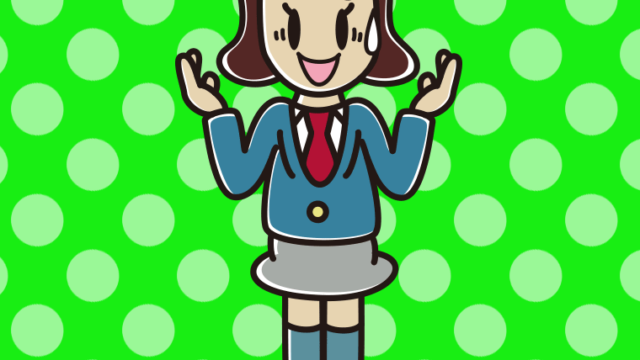 困りながら話す女子高校生のイラスト【色、背景あり】PNG