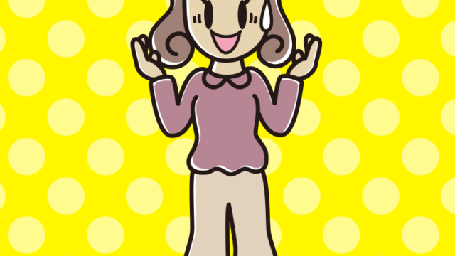 困りながら話す女子大学生のイラスト【色、背景あり】PNG