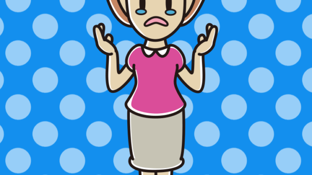 泣きながら話す女性のイラスト【色、背景あり】PNG