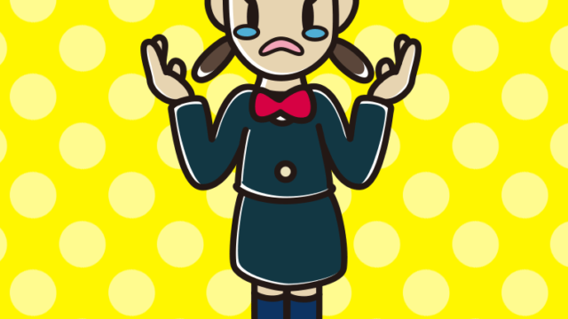 泣きながら話す女子中学生のイラスト【色、背景あり】PNG