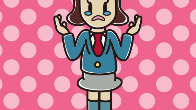 泣きながら話す女子高校生のイラスト【色、背景あり】PNG