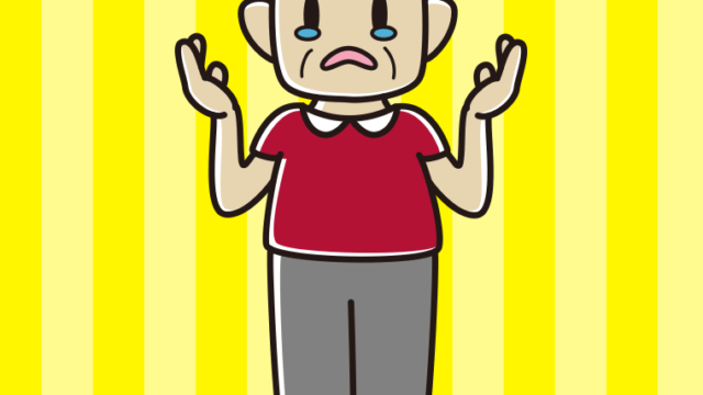 泣きながら話すおじさんのイラスト【色、背景あり】PNG