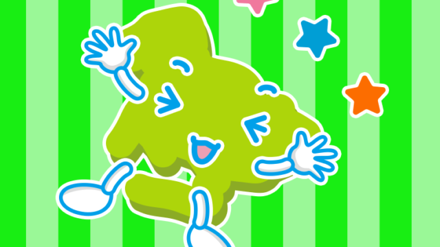 喜ぶ愛知ちゃんのイラスト【色、背景あり】PNG