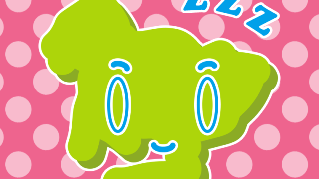 眠る愛知ちゃんのイラスト【色、背景あり】PNG