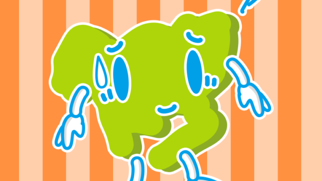 苦笑いする愛知ちゃんのイラスト【色、背景あり】PNG