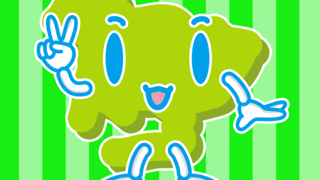 ピースをする愛知ちゃんのイラスト【色、背景あり】PNG