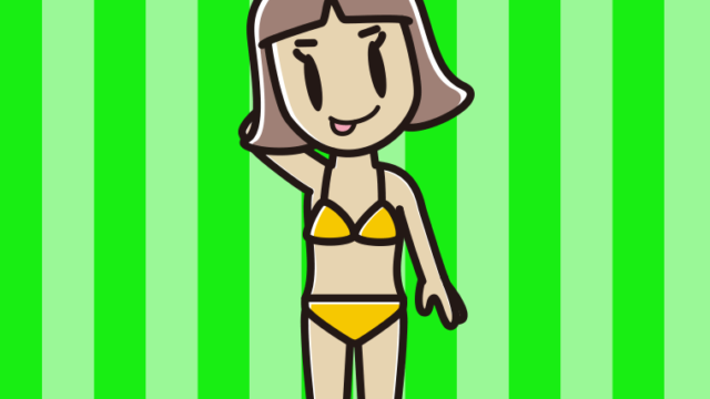 テヘヘな水着の小学生女子のイラスト【色、背景あり】PNG