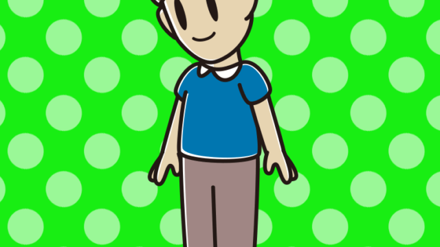 下を向く男性のイラスト【色、背景あり】PNG