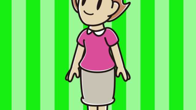 上を向く女性のイラスト【色、背景あり】PNG