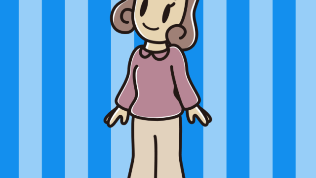 上を向く女子大学生のイラスト【色、背景あり】PNG