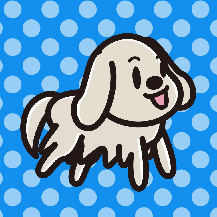 かわいいゴールデンレトリバーちゃん（犬）のイラスト【色、背景あり】PNG