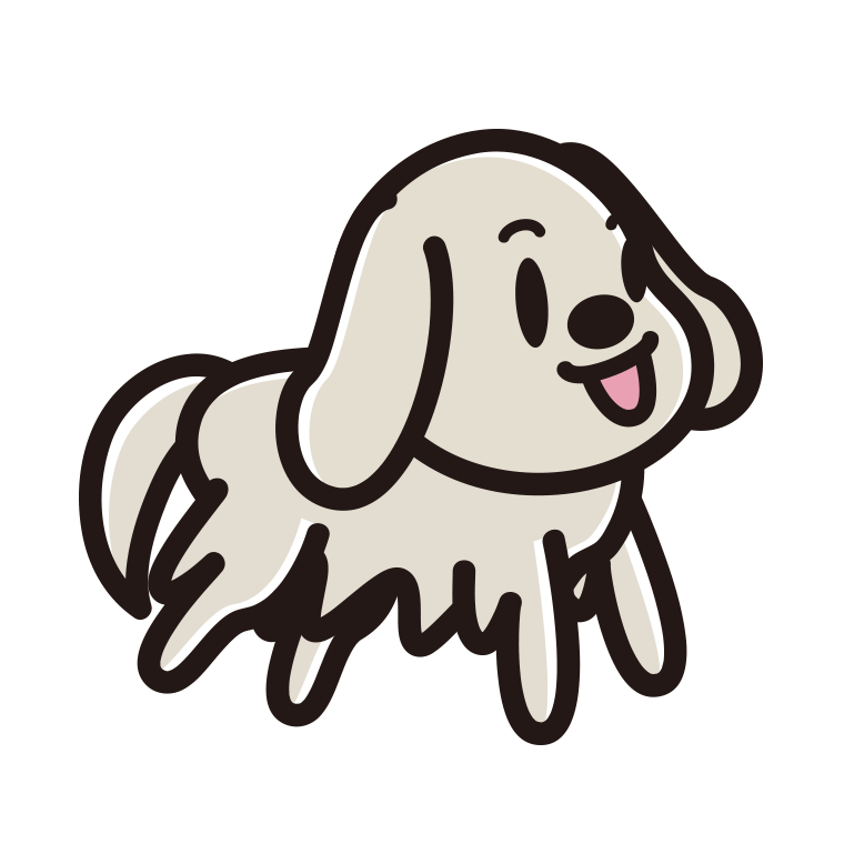 かわいいゴールデンレトリバーちゃん（犬）のイラスト【色あり、背景なし】透過PNG