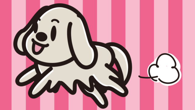 走るゴールデンレトリバーちゃん（犬）のイラスト【色、背景あり】PNG