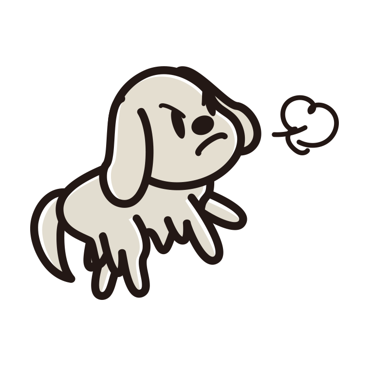 怒るゴールデンレトリバーちゃん（犬）のイラスト【色あり、背景なし】透過PNG