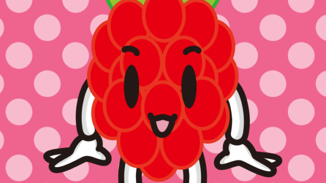 かわいいラズベリーちゃんのイラスト【色、背景あり】PNG