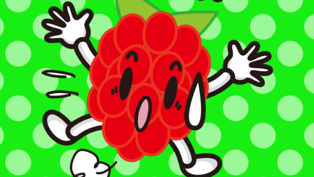 驚くラズベリーちゃんのイラスト【色、背景あり】PNG