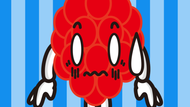 ショックを受けるラズベリーちゃんのイラスト【色、背景あり】PNG
