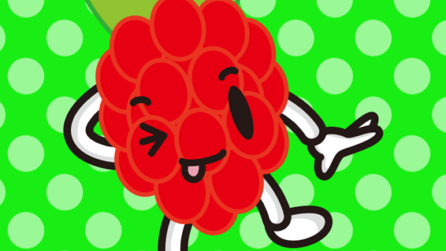 テヘヘなラズベリーちゃんのイラスト【色、背景あり】PNG
