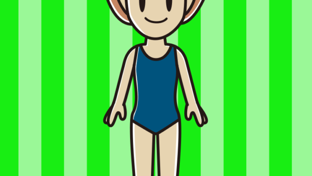 スクール水着の女性のイラスト【色、背景あり】PNG