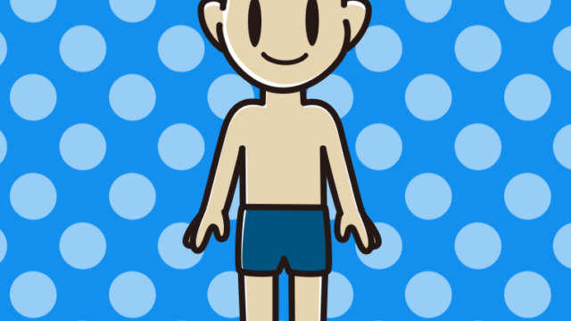 スクール水着の男子中学生のイラスト【色、背景あり】PNG