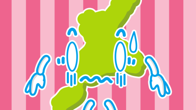 ショックを受ける三重ちゃんのイラスト【色、背景あり】PNG