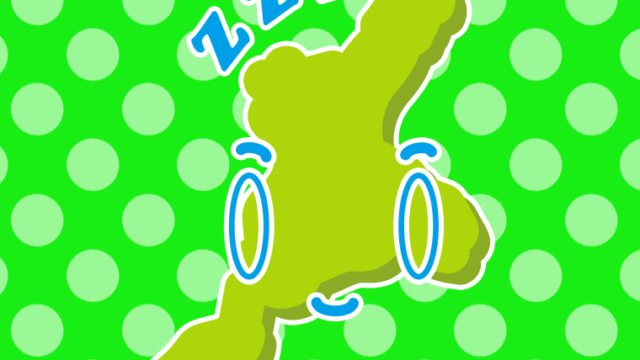 眠る三重ちゃんのイラスト【色、背景あり】PNG