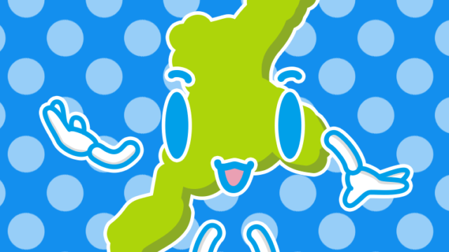 案内する三重ちゃんのイラスト【色、背景あり】PNG