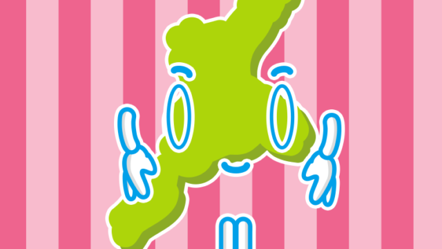 お辞儀する三重ちゃんのイラスト【色、背景あり】PNG