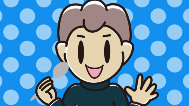 カレーライスを食べる男子中学生のイラスト【色、背景あり】PNG