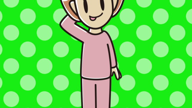 テヘヘな部屋着の女性のイラスト【色、背景あり】PNG