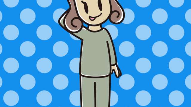 テヘヘな部屋着の女子大学生のイラスト【色、背景あり】PNG