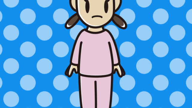 何かに気付く部屋着の女子中学生のイラスト【色、背景あり】PNG