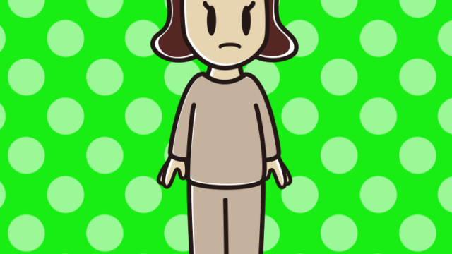 何かに気付く部屋着の女子高校生のイラスト【色、背景あり】PNG