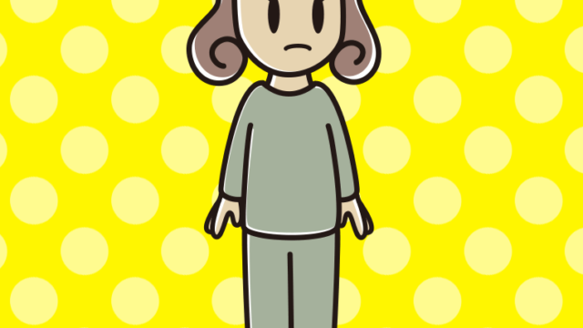 何かに気付く部屋着の女子大学生のイラスト【色、背景あり】PNG