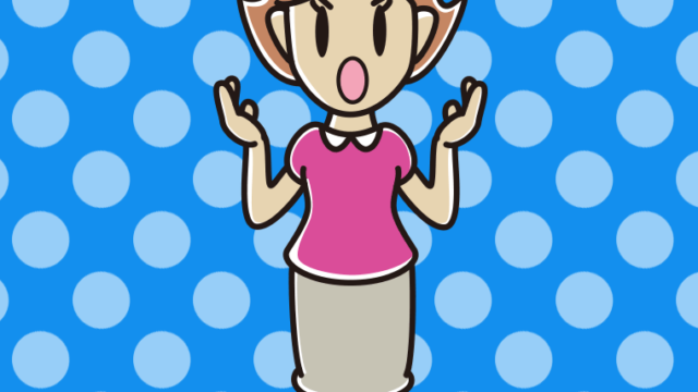 怒りながら話す女性のイラスト【色、背景あり】PNG