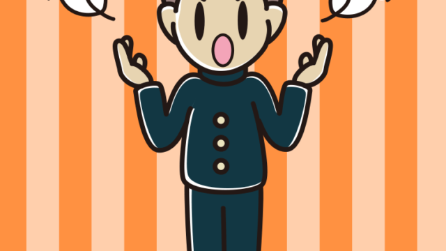 怒りながら話す男子中学生のイラスト【色、背景あり】PNG